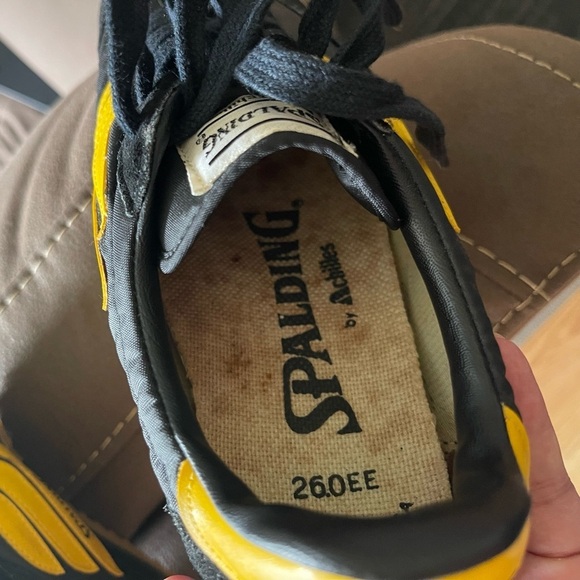 Vintage Deadstock Spalding Black and Yellow Sneakers Retro Design - Picture 6 of 6